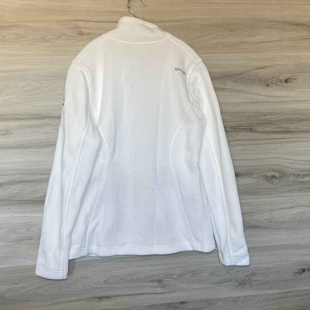 NWOT- Women's Spyder Full Zip Sweater Jacket, White - Picture 7 of 8